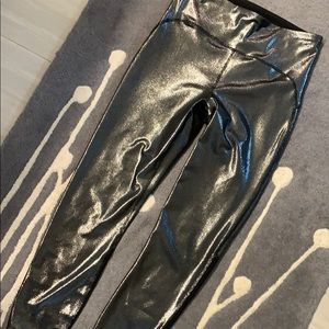 Pewter metallic leggings